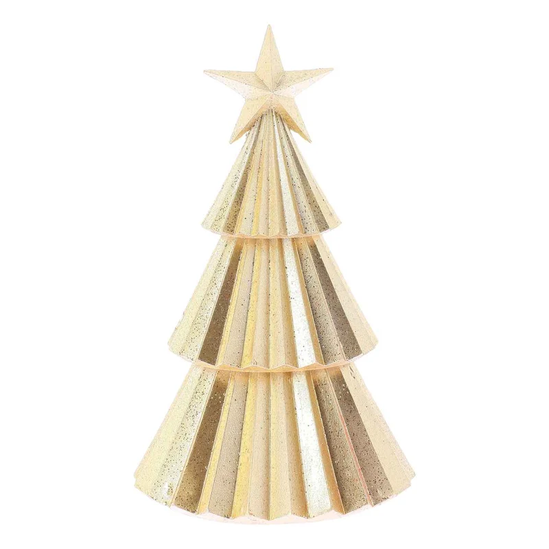 Decoración centro de mesa abeto dorado con estrella