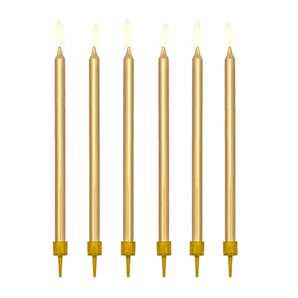 Velas longas ouro básico / 12 pcs.
