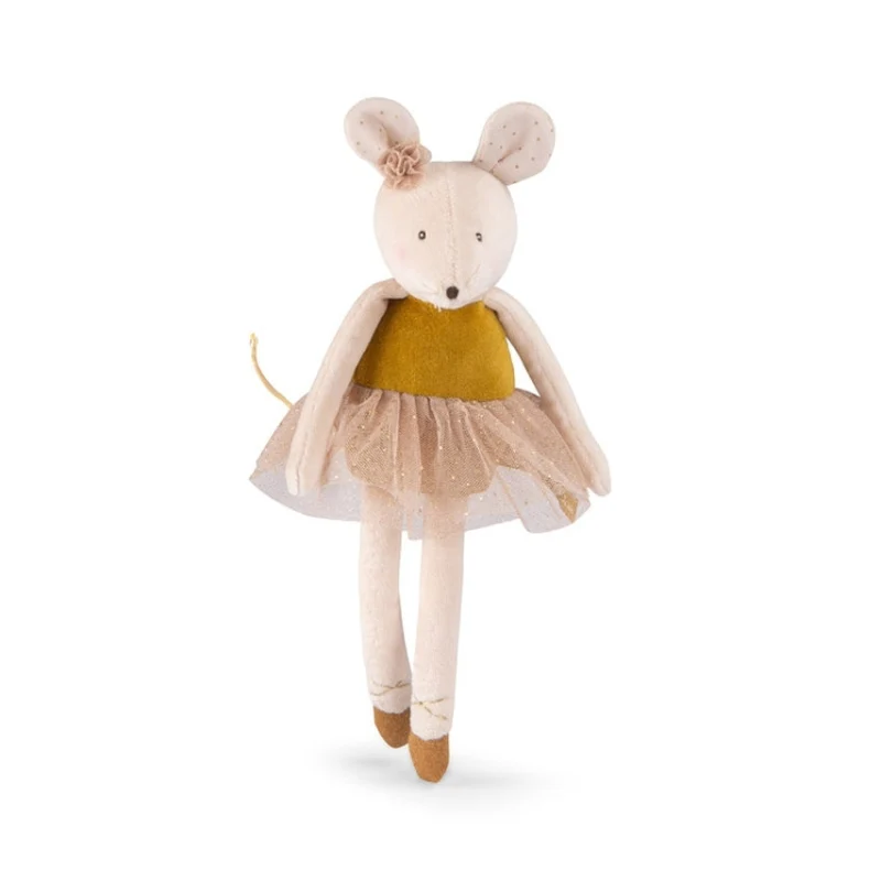 Boneca ratinha Ocre com vestido de tule