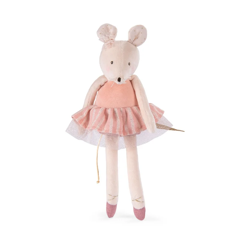 Boneca de ratinha rosa com vestido de tule