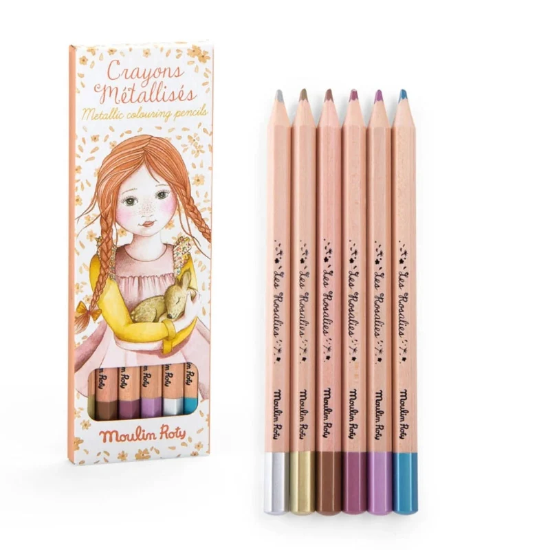Lápis de cor metalizados Les Rosalies pack 6