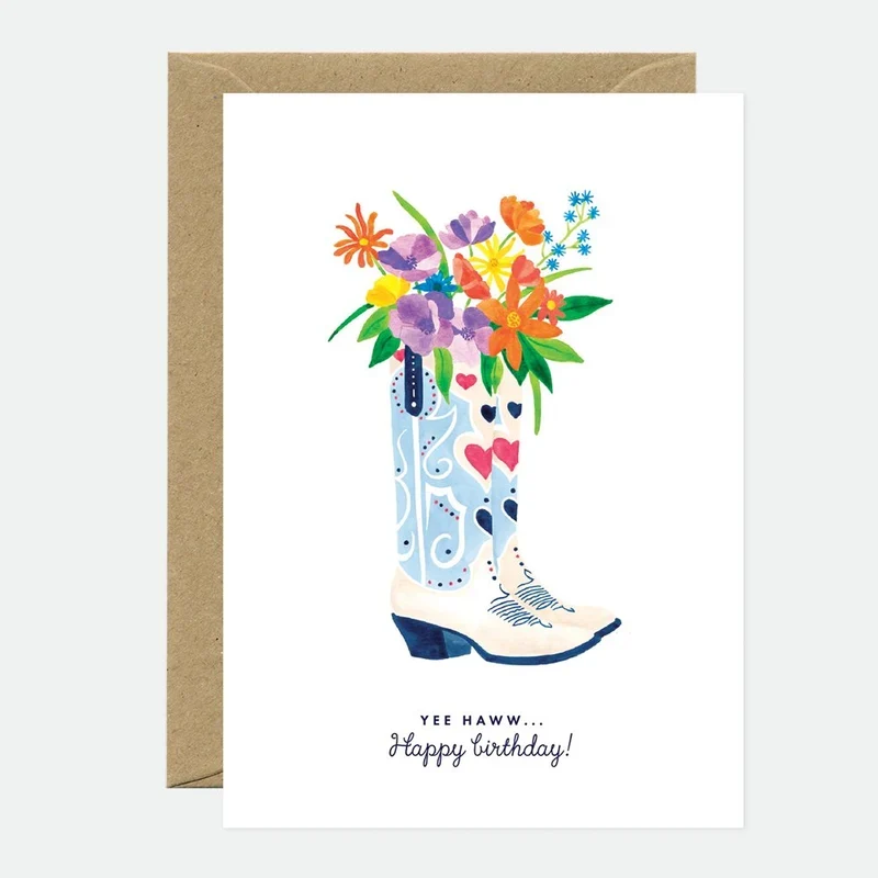 Tarjeta felicitación Cowboy boots