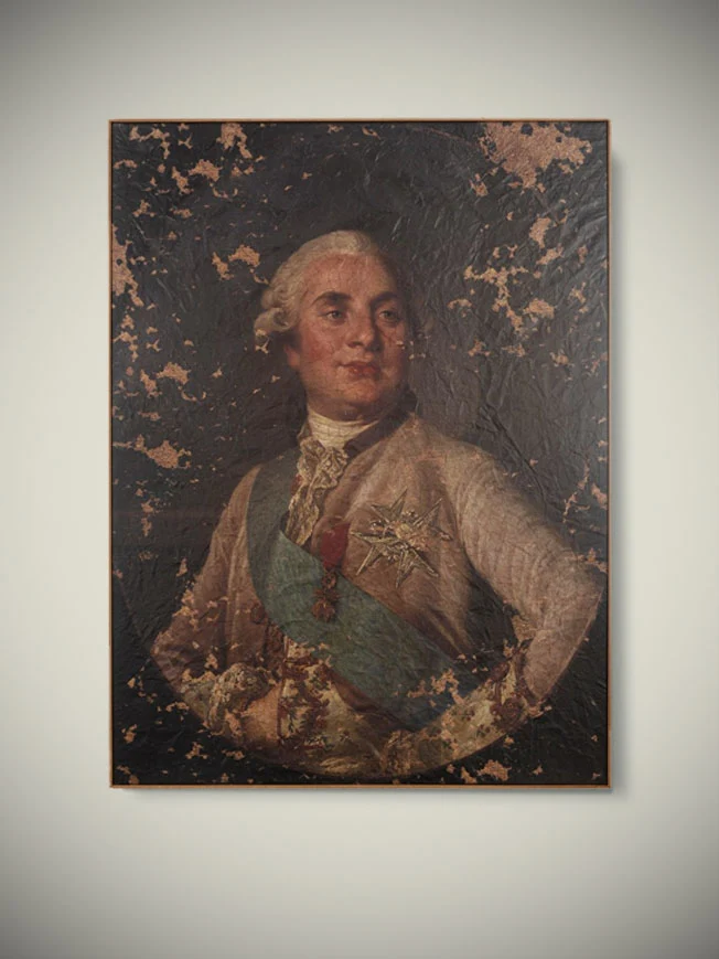 Lámina Decorativa Réplica Retrato Clásico 'Louis XVI' - 80x60 cm