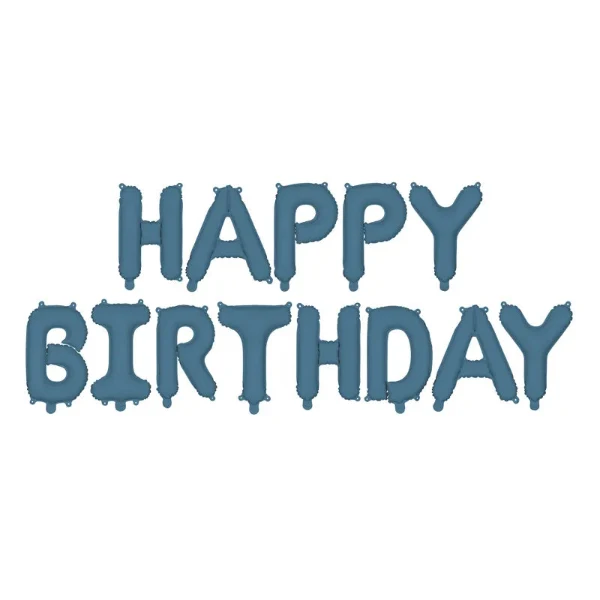 Globos Happy Birthday navy blue
