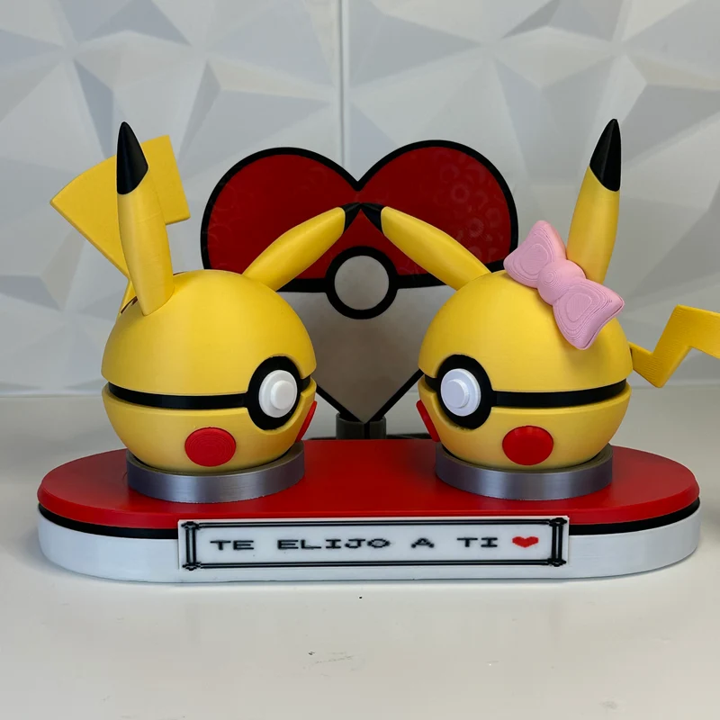 Base Romántica "Te Elijo a Ti" — 2 Esferas de Colección + Soporte Magnético
