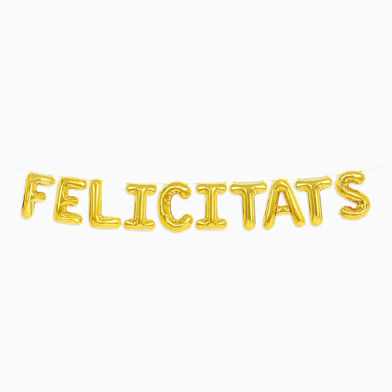Guirnalda de globos Felicitats dorada