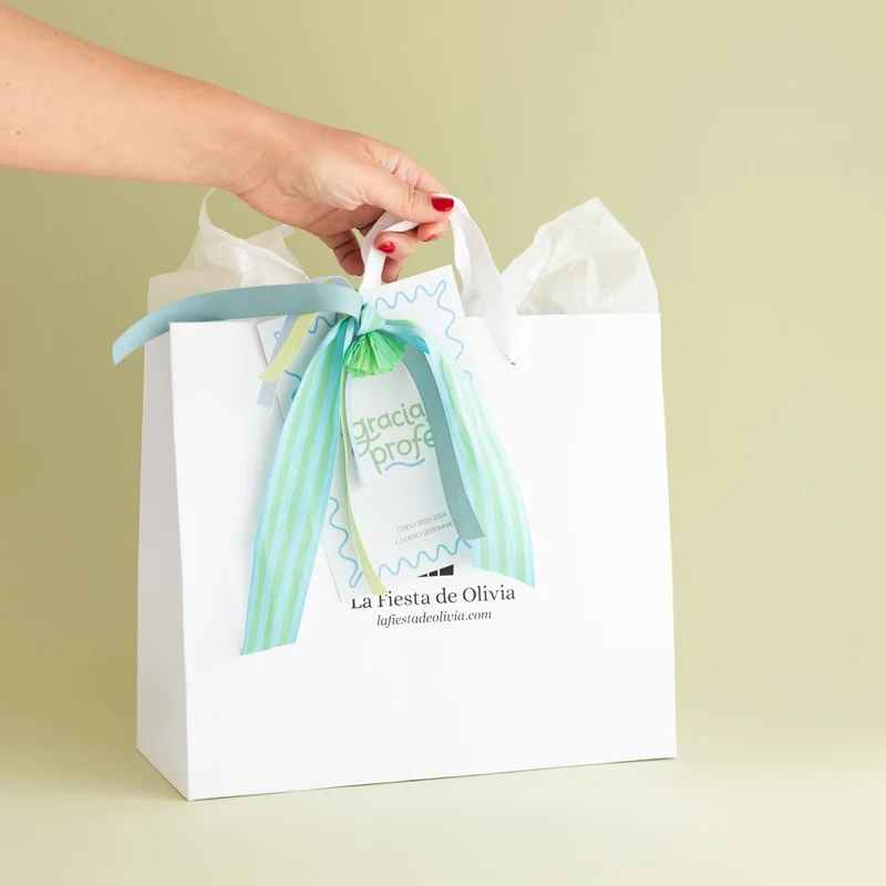 Bolsa de regalo con tarjetón personalizado Blue "Gracias Profe" * Edición Limitada *