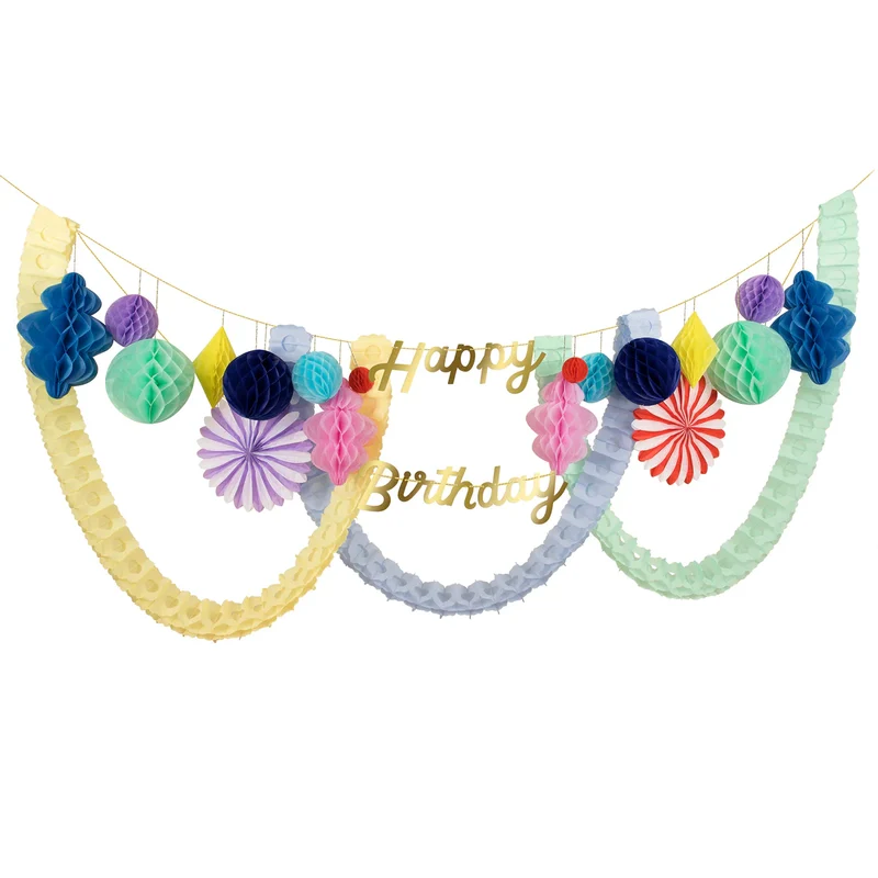 Guirnalda Happy Birthday Honeycomb de papel XL