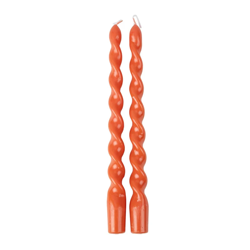 Conjunto de velas espirais laranja / 2 unid.