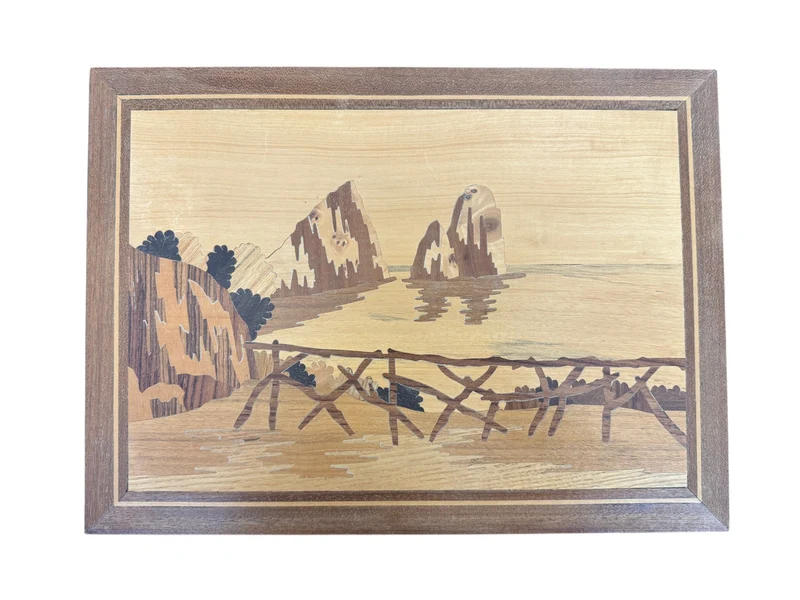 1960s INTARSA ITALIAN COAST WALL ART