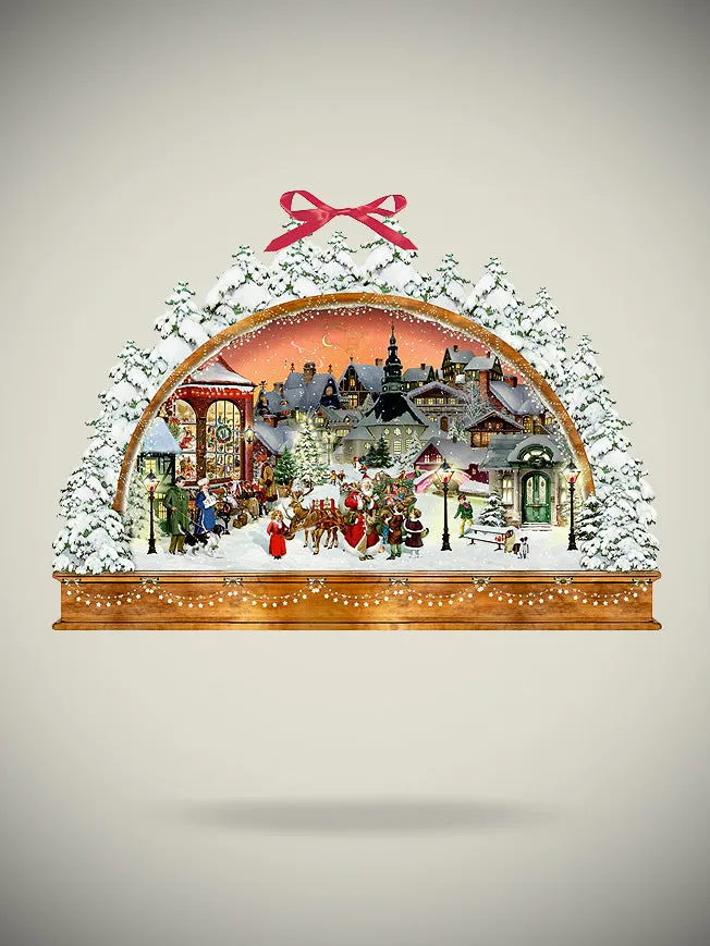 Calendario de Adviento 'Arco de Luces Nostálgico' - 52x35 cm