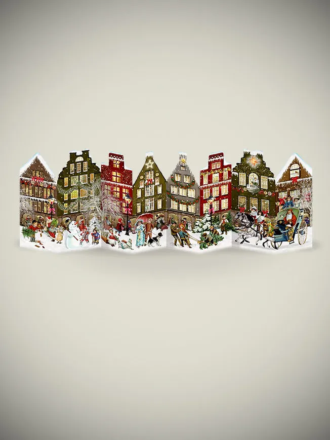 Calendario de Adviento 'Concertina Casas en Navidad' - 84x30 cm