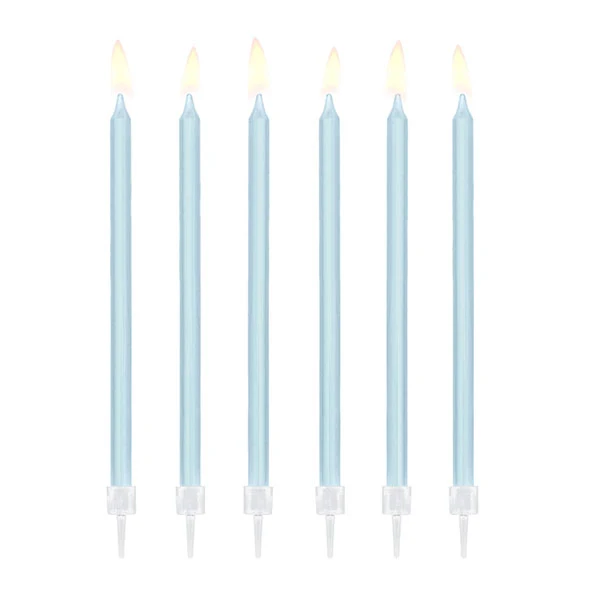Velas largas celeste basic / 12 ud.