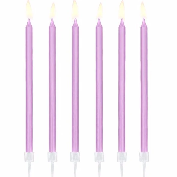 Velas largas lila basic / 12 ud.