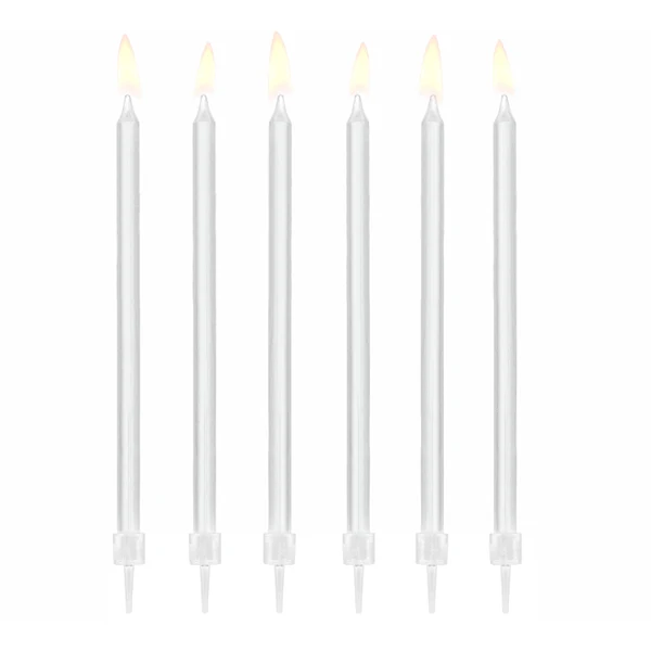Velas largas blancas basic / 12 ud.
