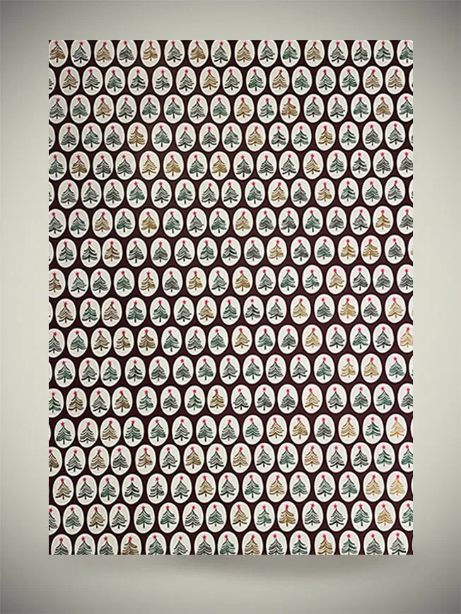 Rollo Papel de Navidad 'Chritmas Trees Collage' - Caroline Gardner - 5 Metros
