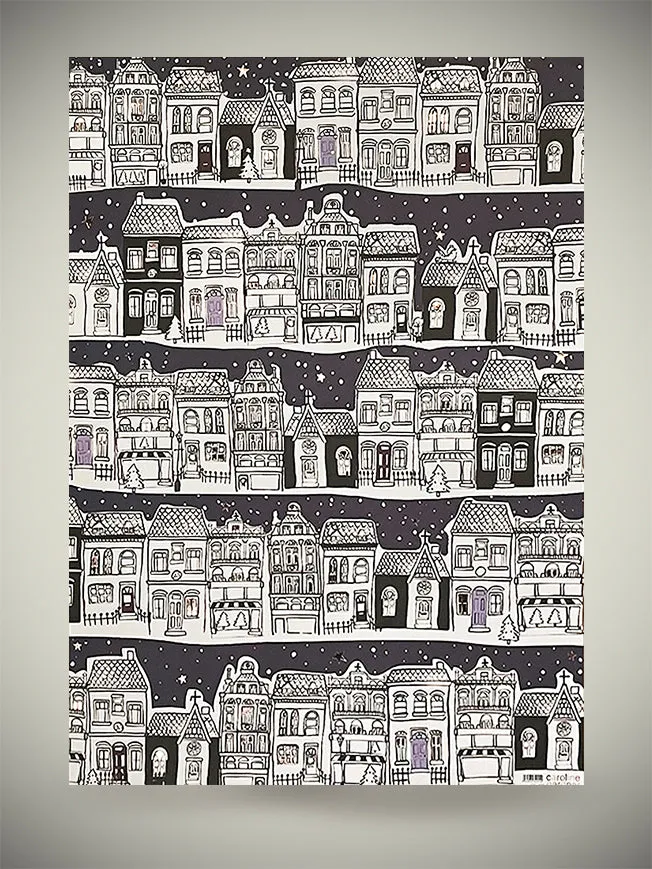 Hoja Papel de Navidad 'Snowy Street' - Caroline Gardner