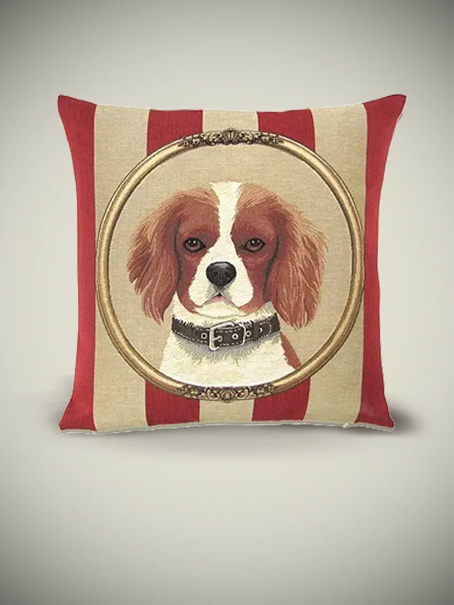 Funda de Cojín 'King Charles Cavalier Portrait' - 45x45 cm