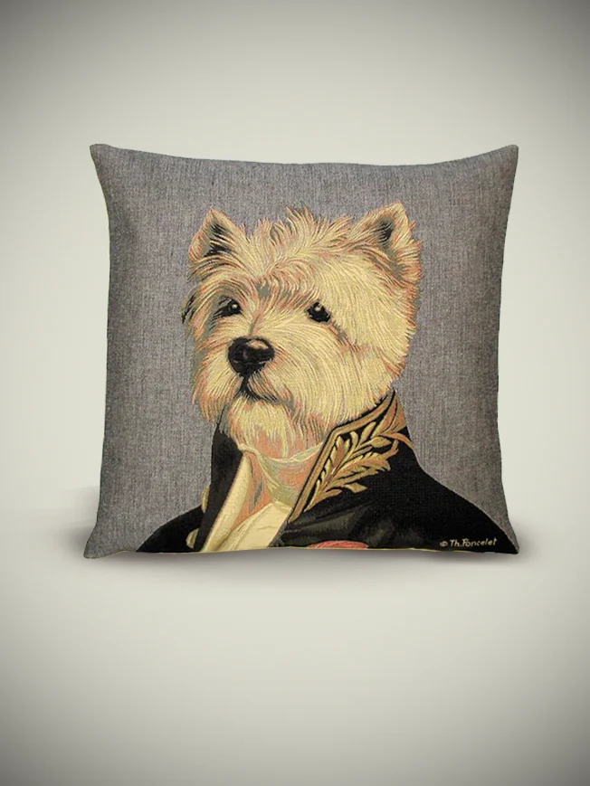 Funda de Cojín 'Westy Dog' - Th. Poncelet, 45x45 cm