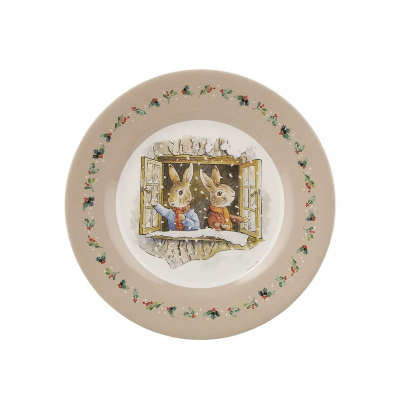 Plato de postre Window Christmas Peter Rabbit
