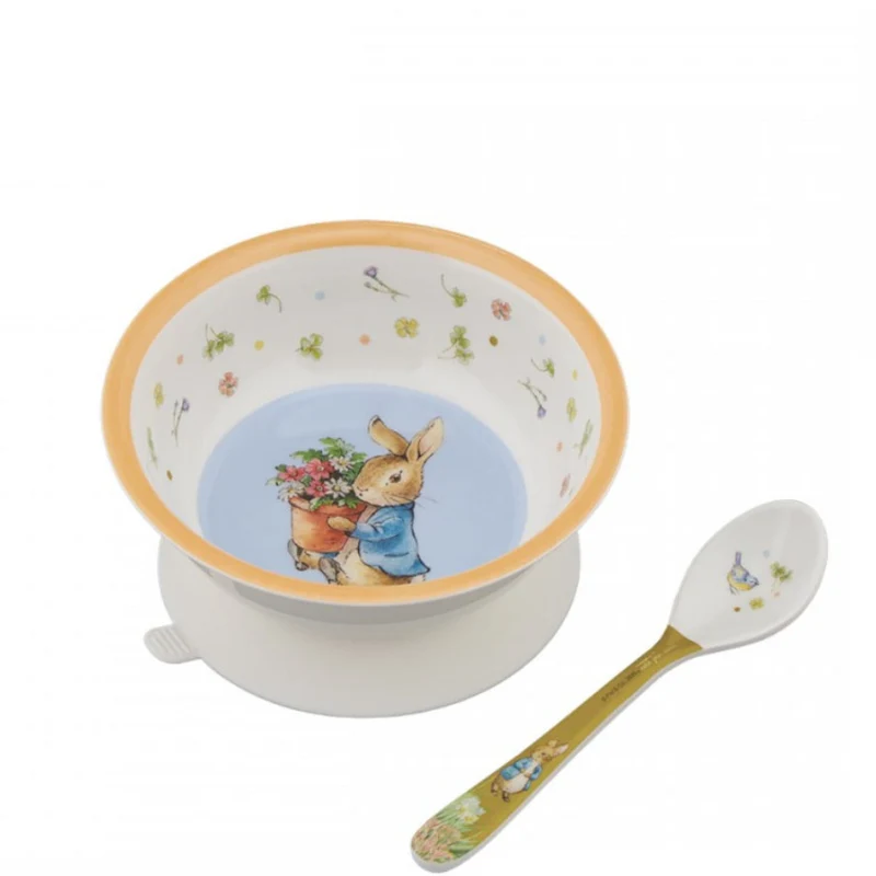 Bol con ventosa y cuchara Peter Rabbit Spring