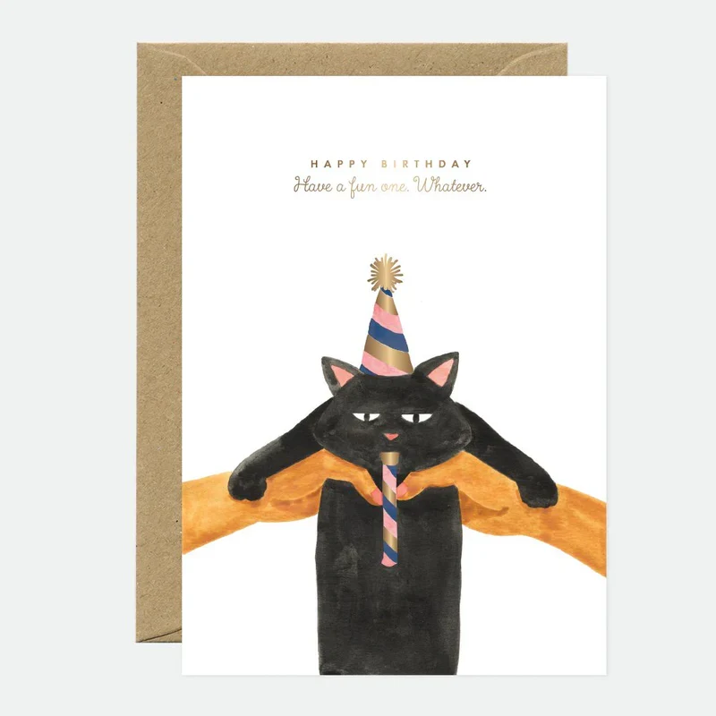 Tarjeta felicitación con audio Whatever cat