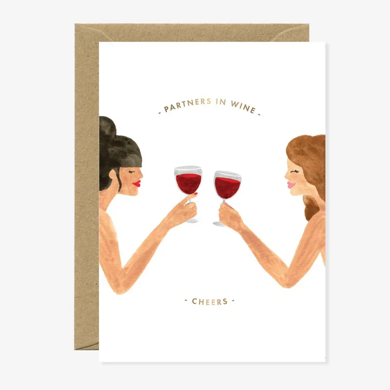 Tarjeta felicitación con audio Partners in wine
