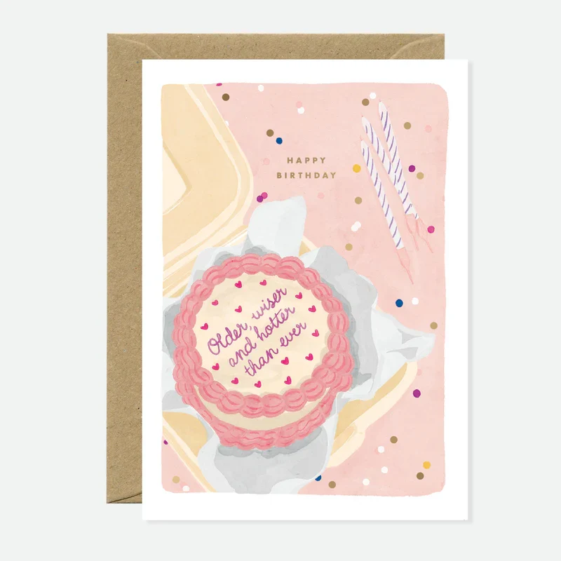 Tarjeta felicitación Older Wiser Cake
