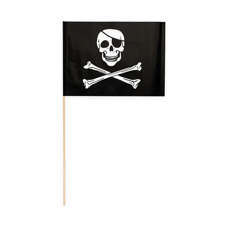 Bandeira de mão pirata / 10 unid.