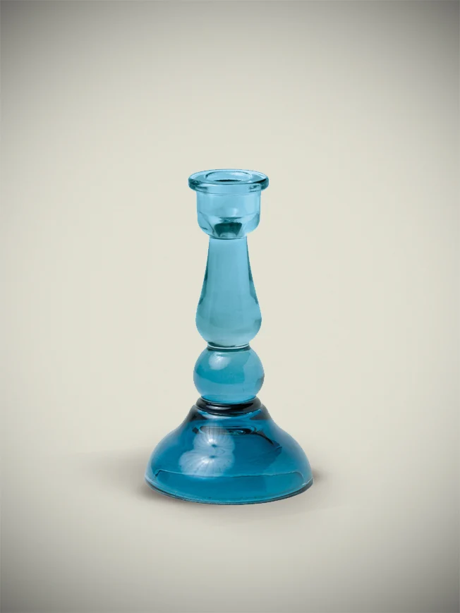 Candelabro de Cristal 'Roma' - Azul