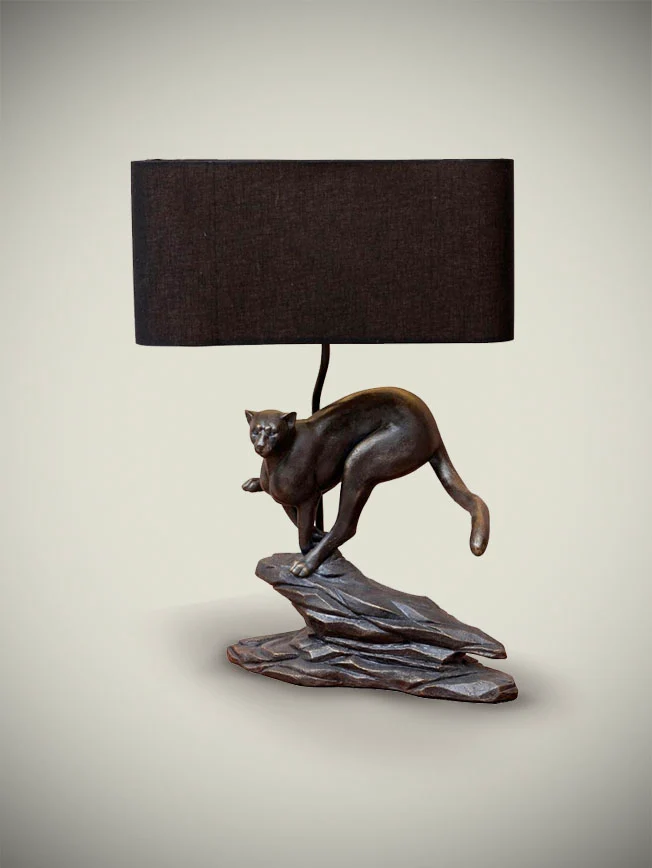 Lámpara de Mesa 'Leopard' con Pantalla Negra