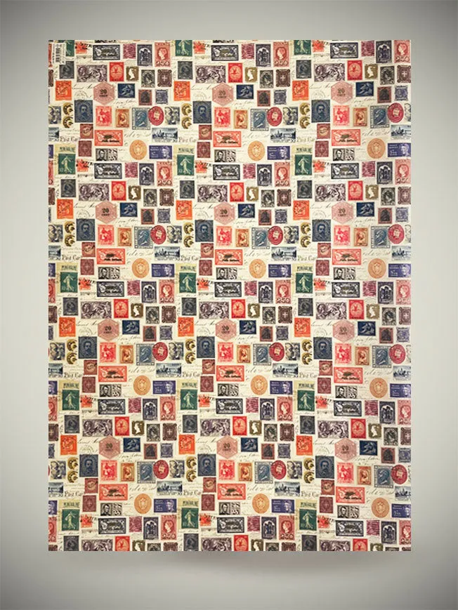 Papel Envoltorio 'Post Stamps' - 100x70 cm