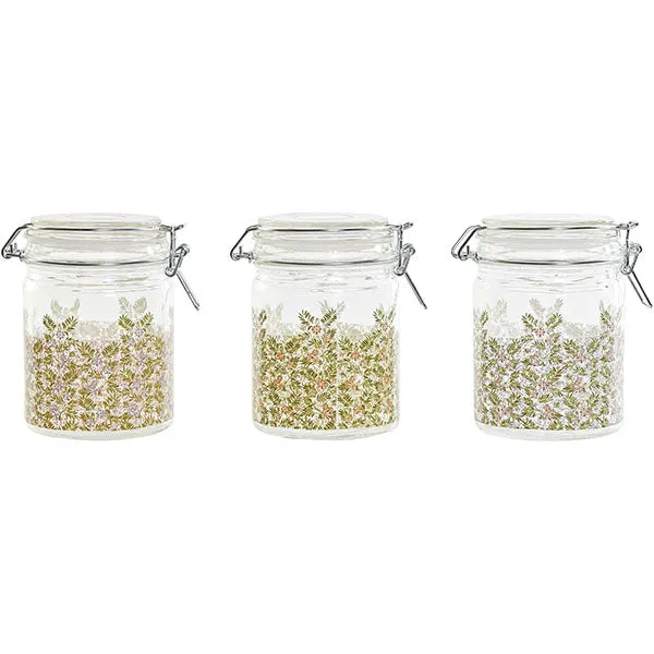 Botecito cristal M con cierre hermético flores silvestres