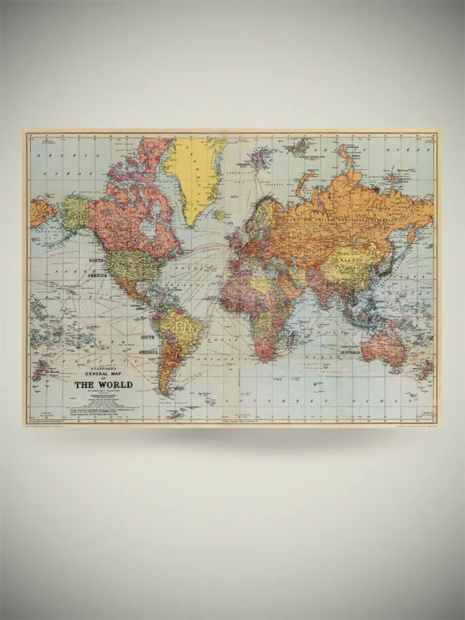 Papel Poster & Wrap 'World Map' - Cavallini & Co