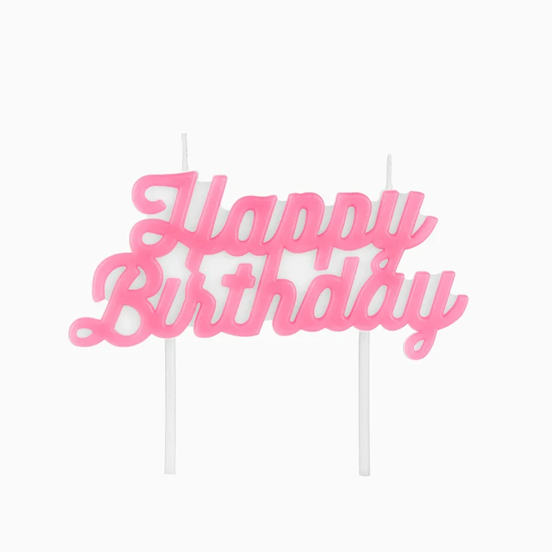 Vela Happy Birthday rosa basic