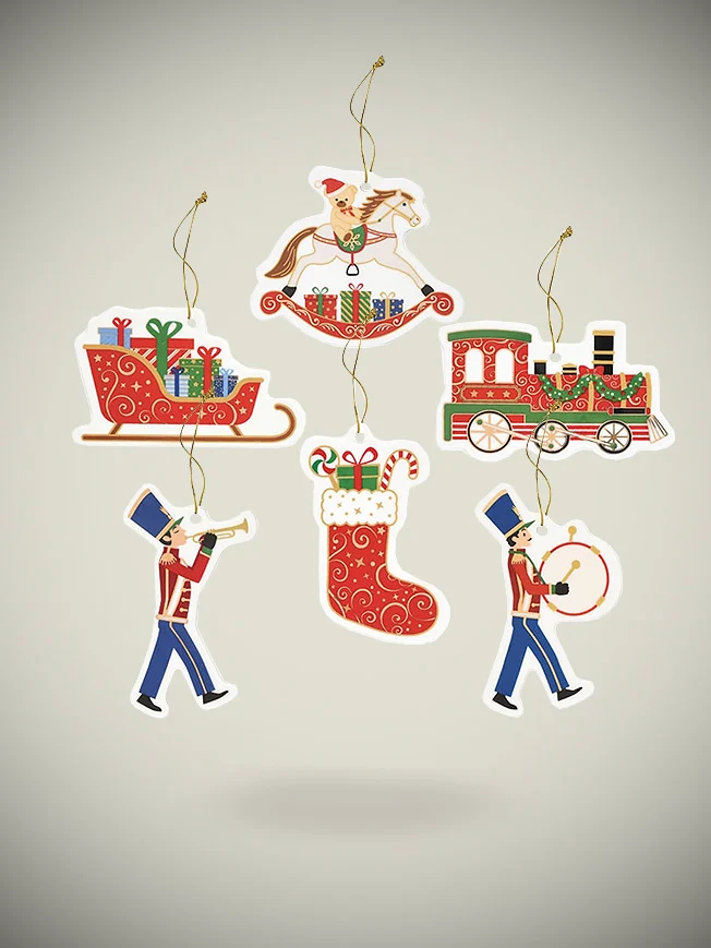 Set 6 Decoraciones de Navidad 'Polar Express'