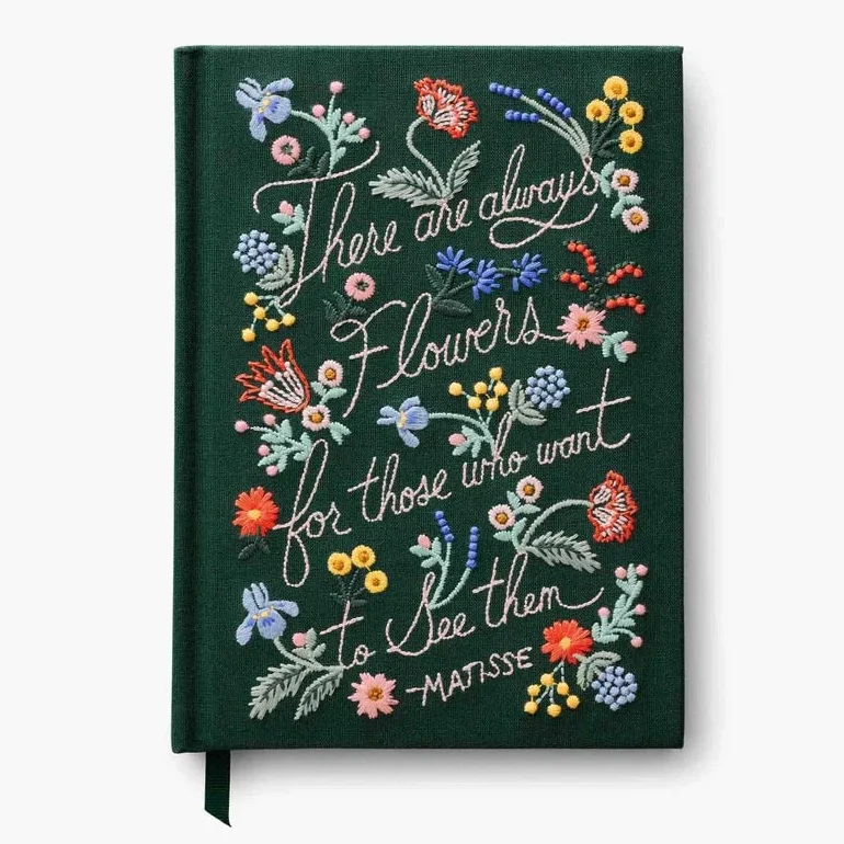 Cuaderno de tela bordada Always Flowers R. Paper & Co.