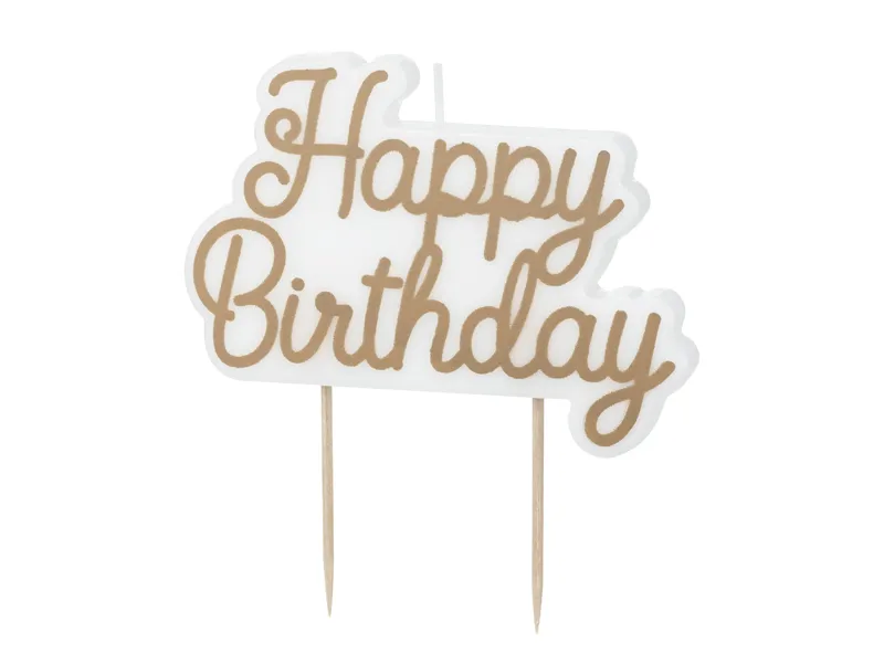 Vela Happy Birthday dorada basic