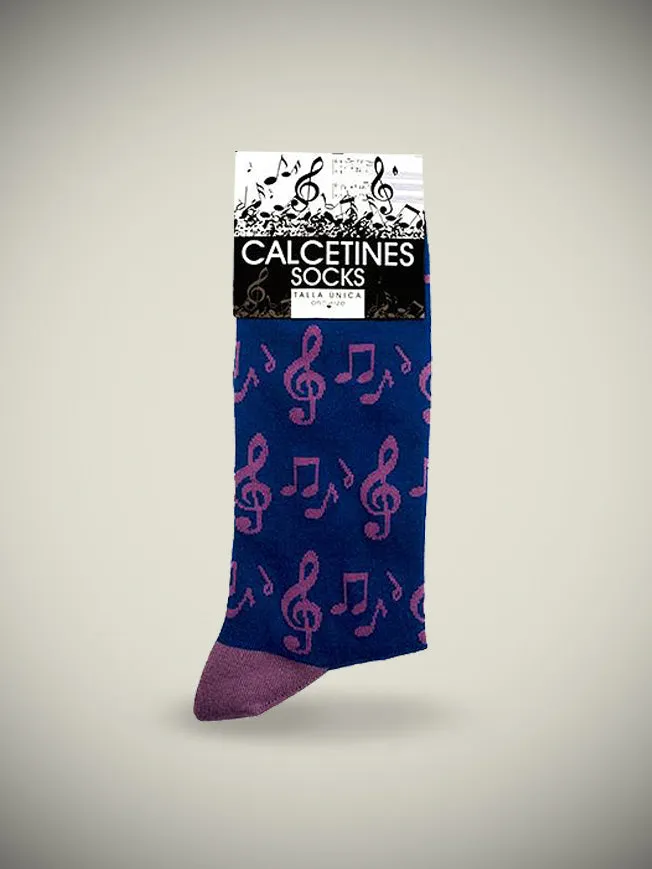 Calcetines en Caja de Lata 'Música' - Azul