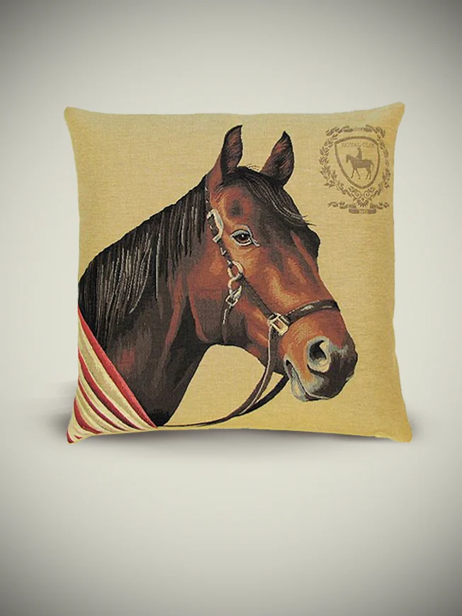 Funda de Cojín 'Royal Club Horse' con Caballo - 45x45 cm