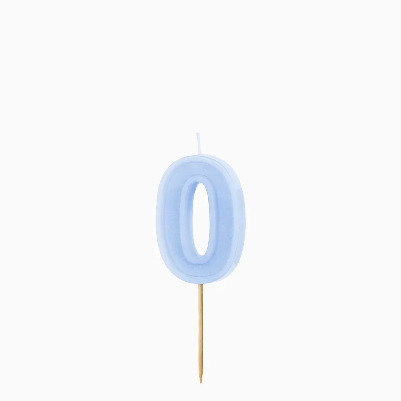 Vela número contorno Azul