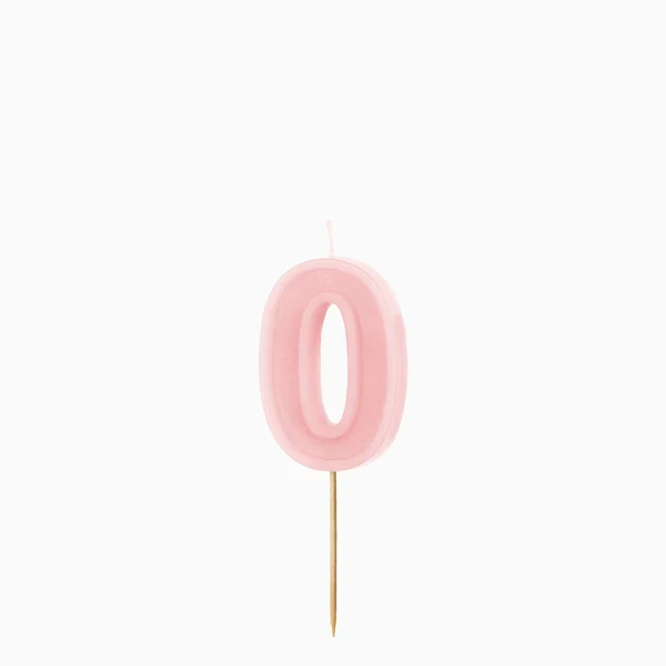 Vela número con borde Rosa