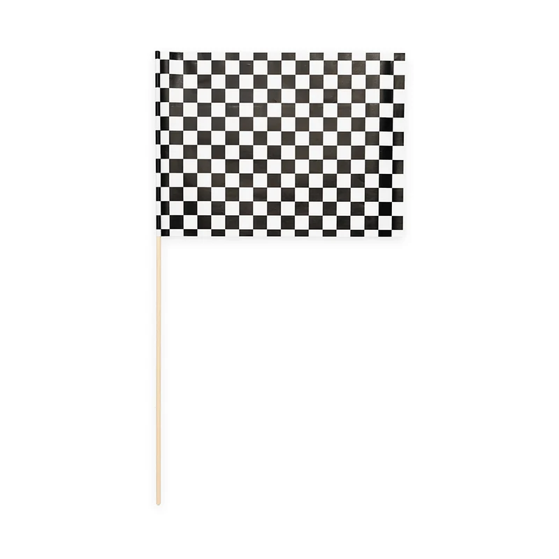 Bandeira de mão xadrez preto branco / 10 unidades