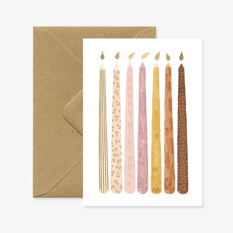 Tarjeta felicitación Gold Birthday