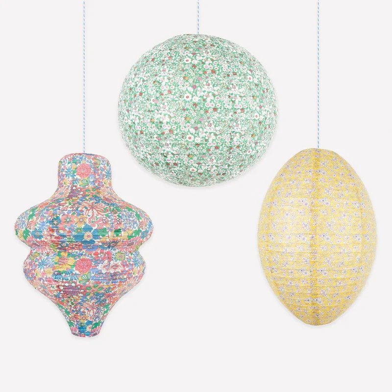Kit lámparas de papel flores Liberty London / 3 uds.