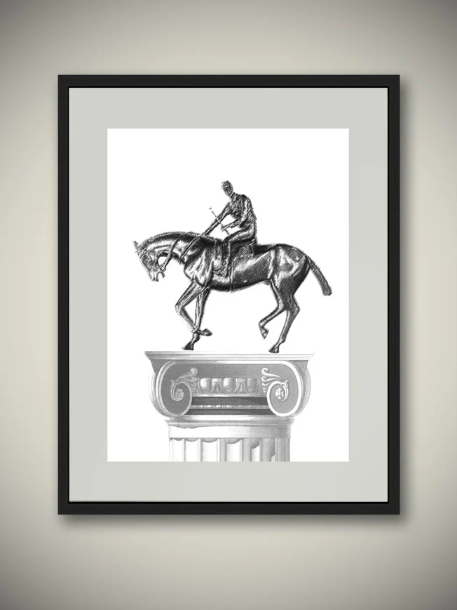 Lámina Decorativa 'Jockey sobre Columna'