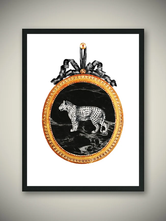 Lámina de Arte Decorativo 'Jungle Cameo' - Leopardo