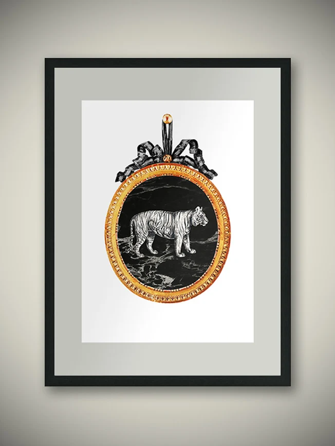 Lámina de Arte Decorativo 'Jungle Cameo' - Tigre