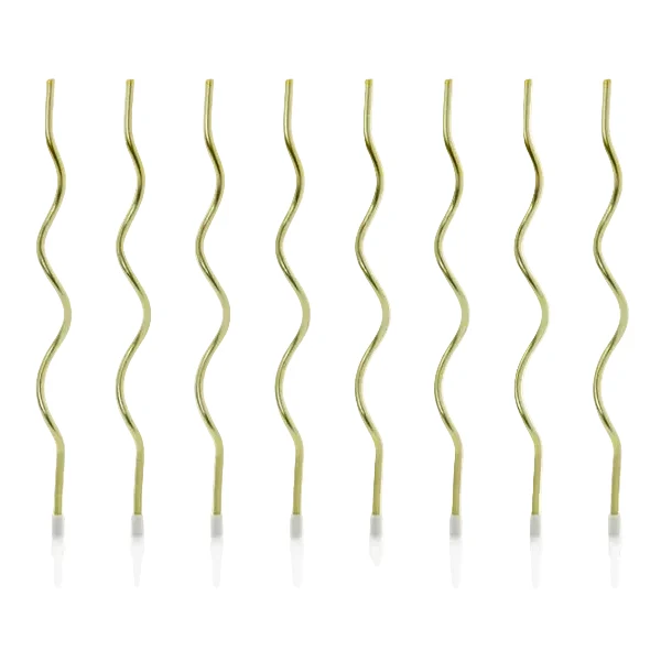 Velas largas Curl oro basic / 8 uds.