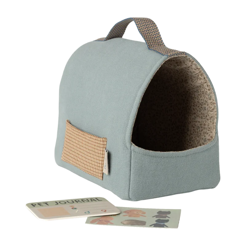 Transportín para mascotas de peluche Azul empolvado